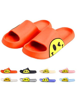 Pillow Slippers for Women and Men Smile Face Slippers Sandals Shower Platform cloud Slippers Slides House EVA Quick Dry Open Toe Spa Non-Slip Home Indoor Outdoor Beach Shoes Orange3839