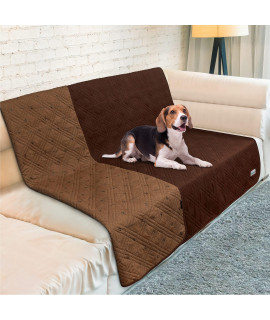 PetAmi Waterproof Dog Blanket Furniture cover Protector Quilted Anti-Slip Pet Blanket for couch Sofa Bed Dogs cats Water-Resistant Soft Large Puppy Blanket Quilt Washable - 68 x 82 Inches Brown
