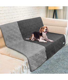 PetAmi Waterproof Dog Bed Cover Pet Blanket for Medium Large Dog, Couch Cover Sofa Furniture Protector for Dogs Cat, Reversible Water-Resistant Anti-Slip Pad Mat Quilt Washable, 52x82 Gray