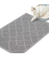 Heeyoo Cat Litter Mat, Large Kitty Litter Box Mat 35 x 23 Inches, Litter Trapping Mat with Waterproof and Non-Slip Backing, Keep Floors Clean, Soft on Kitty Paws