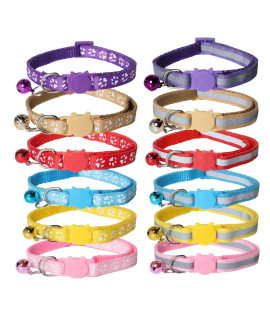 Kitys Fatch Detachable Cat Collars with Bells, Set of 3, Super Soft Nylon pet Collar with Name Tag,Adjustable,Cat Collars for Girls Cats or Boys Cats (Khaki)