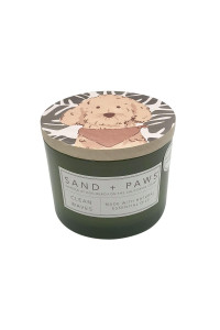 Sand + Paws Scented Candle - Clean Waves - Additional Scents and Sizes -Luxurious Air Freshening Jar Candles Neutralize pet Odors and Enhance Home dcor - 100% Cotton Lead-Free Wicks - 12 oz