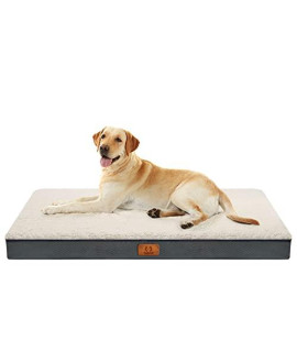 CozyLux Dog Beds for Large Dogs - Large Dog Bed for 75lbs, Orthopedic Foam - Egg-Crate Foam Cat Bed Mat, Removable Washable Cover, Grey 36 X 27 X 3 inch