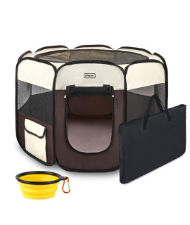 Aliparr Portable Pet Playpen,Dog Playpen Foldable Pet Exercise Pen Tents for Dogs/Cats/Rabbits/Pets,Cat Playpen Indoor/Outdoor Travel Camping Use with Carring Case