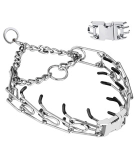 Prong Pinch Collar for Dogs, Adjustable Training Collar with Quick Release Buckle for Small Medium Large Dogs(Packed with Two Extra Links) (M/L(18-23 Neck, 3.00mm))