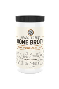 Left Coast Performance 8oz Beef Bone Broth Powder for Dogs and Cats - Premium Grass-Fed Beef Broth Topper for Picky Eaters -Supports Joints and Gut Health - Bone Broth for Cats