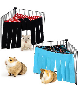 2 Pieces Guinea Pig Hideout Small Animal Corner Fleece Hideaway Cute Ferret Hammock and Sleeping Bed for Ferrets Chinchillas Small Pets (Dots Pattern)