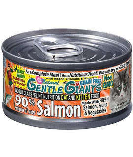 gentle giants Salmon Wet cat Food, 3 oz, case of 24, 24 X 3 OZ