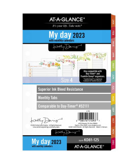 AT-A-gLANcE 2023 Daily & Monthly Planner Refill, 52111 Day-Timer, 5-12 x 8-12, Size 4, Desk Size, Kathy Davis (KD81-125)