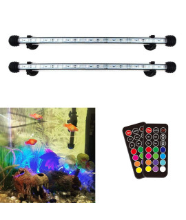 LED Aquarium Light, 23 inches Fish Tank Light RGB Color Underwater Light Submersible Crystal Glass Lights, 33 LED Beads, Brightness Adjustable Memory Function, LED Light bar Stick for Fish Tank