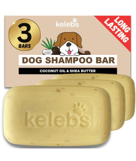 Kelebs Undercoat control deShedding Dog Shampoo Shedding shampoo for dogs Dandruff Moisturizing Soap Bar coconut Oil & Shea Butter All Natural Organic Ingredients No Plastic Waste Vegan 3pcs