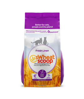 sWheat Scoop Natural Wheat Cat Litter, Fresh Linen Scent, Powerful Odor Control and Low Tracking, 25 Pound Bag