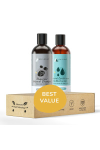 kin+kind Natural Pet Shampoo + Conditioner for Itchy Dogs and Cats - Dog Shampoo for Itchy Skin - Cat & Dog Shampoo and Conditioner with Activated Charcoal & Moisturizing Shea Butter - Made in USA