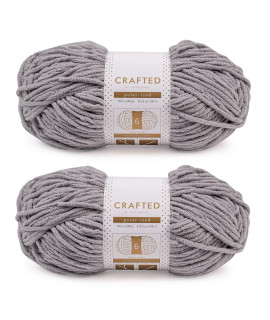 crafted By catherine Polar-ized Solid Yarn - 2 Pack (213 Yards Each Skein), grey, gauge 6 Super Bulky