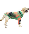 PriPre Dog T Shirt Striped Tie Dye Dog clothes for Large Dogs Breathable Stretchy cotton clothes Dog Pajamas (greenOrange, XL)