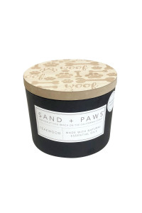 Sand + Paws Scented Candle - Teakwood - Additional Scents and Sizes -Luxurious Air Freshening Jar Candles Neutralize pet Odors and Enhance Home d?cor - 100% Cotton Lead-Free Wicks - 12 oz