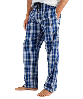 Hanes mens Woven Pant Pajama Bottom, Blue Plaid, Large US