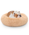 Nobleza Dog Beds for Medium Dogs, Washable Soft Round Fluffy Donut Self Warming cat Bed, Anti-Anxiety cuddler Dog calming Bed for Indoor Snoozer Snuggle, 30 x 30 x 8, cashmere