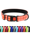 CollarDirect Reflective Padded Dog Collar for a Small, Medium, Large Dog or Puppy with a Quick Release Buckle - Boy and Girl - Nylon Suitable for Swimming (14-18 Inch, Coral)