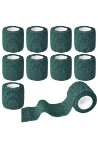 Gondiane 9 Pack 2 x 5 Yards Self Adhesive Bandage Wrap Self Stick Wrap for Ankle, Wrist, Finger, Sports, Breathable Cohesive Vet Tape for Pets (Dark Green)