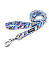 Wtryku Dog Leash for Small Medium and Large Dogs 4FT/5FT/6FT,Durable Flowers Pattern Girl Puppy Leash for Walking Training, Cute Dog Leash for Puppies(Blue Flower, 6FT X 1 Wide)
