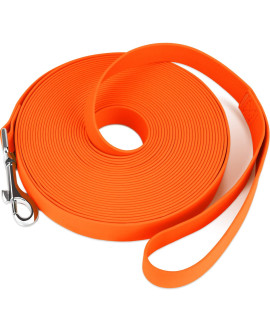 Dynmeow Training Leash for Dogs, 5 m 10 m 15 m 20 m Long Waterproof Leash for Dog Training and Reminder Tracking, Orange, 10 m