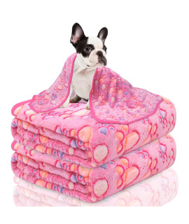 KOGSA Dog Blankets for Medium Dogs,3 Pack Dog Blankets Washable 30 x 20,Cute Paw Pattern,Soft Puppy Blankets for Small,Medium Dogs,Pet Blanket for Dog Cat Kennel