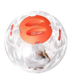 Hamster Ball Clear Plastic Sport Ball for Hamster Running Exercise Ball with Stand Small Pet Rodent Guinea Pig Mice Gerbil Jogging Ball Toy (16cm/6.3inch, Orange)