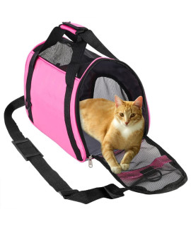 PKKAJLYT Pet Carrier Bag, Cat Travel Portable Bag Home, Airline Approved Duffle Bags, for Little Dogs, Cats and Puppies, Small Animals (Medium, Pink)