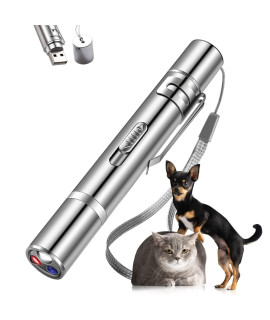 Cat Laser Toy, Red Dot LED Light Pointer Interactive Toys for Indoor Cat Dog, Long Range 3 Modes Lazer Projection Playpen for Kitten Outdoor Pet Chaser Tease Stick Training Exercise,USB Recharge