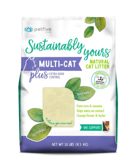 Sustainably Yours Natural Cat Litter, Multi-Cat Plus, 10 lbs