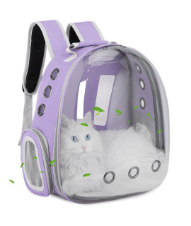 TOYSINTHEBOX Cat Backpack Carrier Bubble Expandable Foldable Breathable Pet Carrier Dog Carrier Backpack for Large Big Cats Hiking, Travelling, Camping, Up to 22 Lbs (Purple)