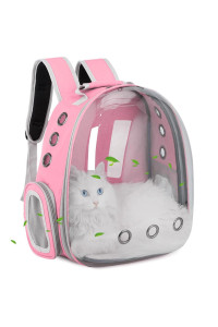 TOYSINTHEBOX Cat Backpack Carrier Bubble Expandable Foldable Breathable Pet Carrier Dog Carrier Backpack for Large Big Cats Hiking, Travelling, Camping, Up to 22 Lbs (pink01)