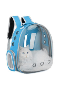 TOYSINTHEBOX Cat Backpack Carrier Bubble Expandable Foldable Breathable Pet Carrier Dog Carrier Backpack for Large Big Cats Hiking, Travelling, Camping, Up to 22 Lbs (Blue)