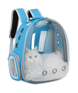 TOYSINTHEBOX Cat Backpack Carrier Bubble Expandable Foldable Breathable Pet Carrier Dog Carrier Backpack for Large Big Cats Hiking, Travelling, Camping, Up to 22 Lbs (Blue)