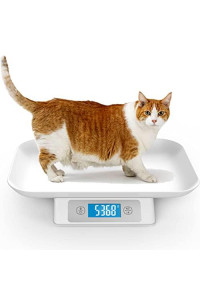 Digital Pet Scale for Puppy and Cats, Puppy Whelping Supplies Scale, Weigh Capacity 33 lbs (0.03oz), Removable Tray Size 13.4 x 9.5 Inch, A Pet Scale for Adult Cats and Small Animals (Grey)