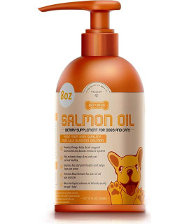 Ruff 'N Ruffus *100% USA Made* Wild Caught Alaskan Salmon Fish Oil for Dogs & Cats in 8 or 32 oz Support Joint Function Immune & Heart Health Omega 3 +EPA +DHA for Healthy Skin & Coat Supplement