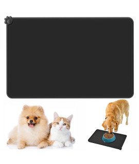 Emwel Dog Food Mat, Silicone Dog Bowl Mat, Non-Slip cat And Dog Feeding Mat, Waterproof Dog Placemat L (47*30)