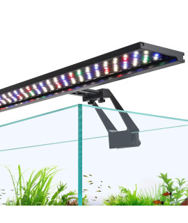 hygger Clip On Full Spectrum Aquarium LED Light, 18W Day-Night Dual Timer Sunrise-Day-Sunset-Moon Fish Tank Light, Adjustable Timer Brightness with 9 Colors for Planted Tank
