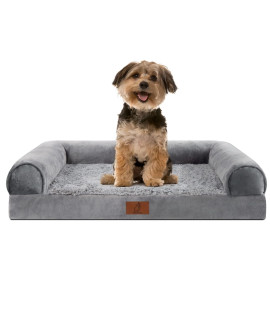 Mesa Lemon Dog Beds for Medium Dogs, Washable Dog Bed with Removable Cover, Orthopedic Dog Bed with Waterproof Lining, Memory Foam Bolster Dog Sofa with Nonskid Bottom, Waterproof Dog Bed