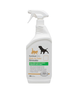Furniture Clinic Stain & Odor Eliminator Pee & Vomit Smell Removal for Dog, Cat, Pet and Human Messes & Accidents Enzyme Activated Spray Use on Furniture, Carpet, Mattresses & More (1L / 34 Oz)