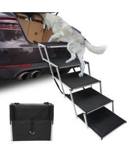 Extra Wide 5 Step Dog Car Ramps Dog Ramps for Large Dogs Folding Dog Ramp Portable Dog Car Steps Dog Stairs with Nonslip Surface Foldable Pet Stair