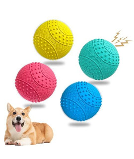 Viskax Squeaky Rubber Balls for Dogs,Squeaky Dog Ball for Medium Small Dogs,Floating Dog Pool Toy Balls,Beef Flavor for Teeth cleaning(4 Pack-25 in)