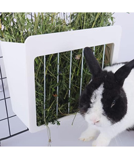 RUBYHOME Rabbit Hay Feeder Rack Food Feeding Manger Bunny Grass Holder Small Animals Less Wasted Food Dispenser for Rabbits Guinea Pig Chinchilla Hamster