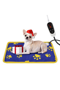 PUPPY LOVE Pet Heating Pad, Waterproof Dog Heating Pad Mat for Cat with 5 Level Timer and Temperature, Pet Heated Warming Pad with Durable Anti-Bite Tube Indoor for Dog Cat (20 X 14)