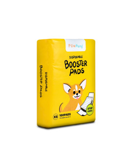 PAWPANG Disposable Dog Diaper Liners Booster Pads for Male & Female Dogs, 100ct, 4 Sizes Variations, Doggie Diaper Inserts fit Most Types of Dog Diapers - Pet Belly Bands & Male Wraps