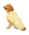 HDE Dog Bathrobe Super Absorbent Quick Drying Towel with Hood for All Dog Breeds Sizes S-XXL - White Rubber Ducks - L