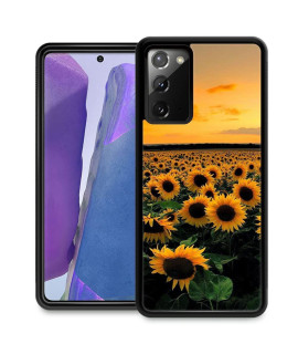 DJSOK compatible with Samsung galaxy Note 20 case,Sunflower Field for girl Men Drop Protection Pattern with Soft TPU Bumper case for Samsung galaxy Note 20
