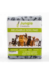JUNGLE CREATIONS Washable Pee Pads for Dogs (1-Pack) 72x72 Reusable Waterproof Potty Training Mat for Puppy Playpen, Whelping Box, Crate Liner for Large, and XL Pets
