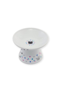 Necoichi Extra Wide Raised Cat Food Bowl (Colorfu Dots Limited Edition, Extra Wide)